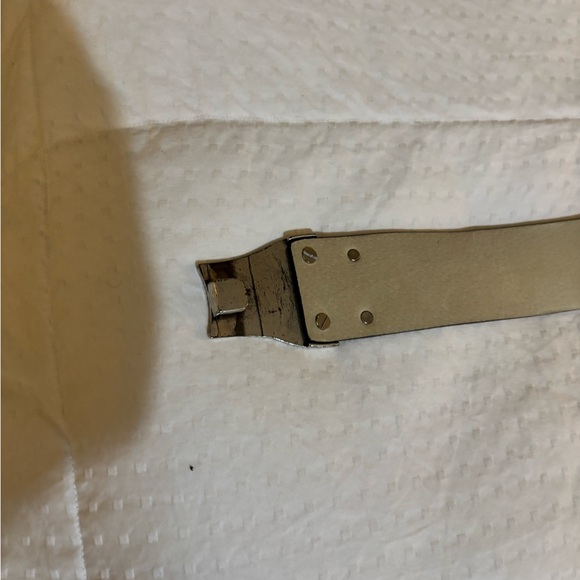 Chico's Black Leather Belt with Silver Double Ring Buckle 2” Wide Medium Large - Picture 7 of 12